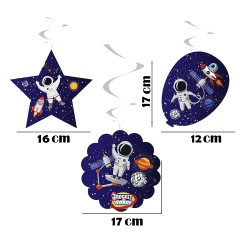 Rocket Space Spiral Hanging Decorations - Thumbnail