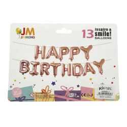 Rose Gold Happy Birthday Foil Letter Balloon Set - 2