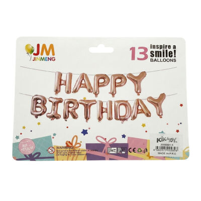 Rose Gold Happy Birthday Foil Letter Balloon Set - 2