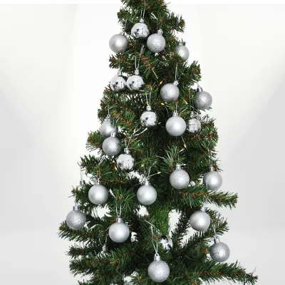Silver Christmas Ornaments Set - 72 pcs - 1