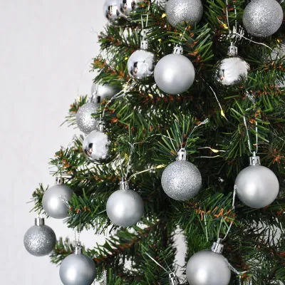 Silver Christmas Ornaments Set - 72 pcs - 2