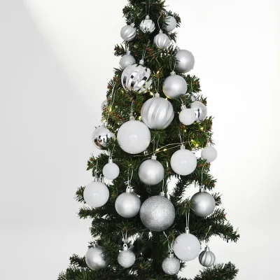 Silver Christmas Ornaments Set - 87 pcs - 1