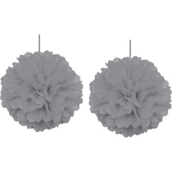 Silver Decoration Puff - 2pcs - 2