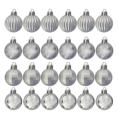 Silver Glass Ball Christmas Ornaments - 2