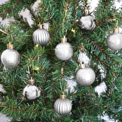 Silver Glass Ball Christmas Ornaments - 1