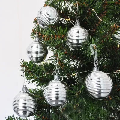Silver Glass Ball Christmas Ornaments - 1