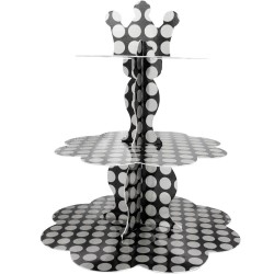 Kikajoy - Silver Metallic Polka Dot Cupcake Stand