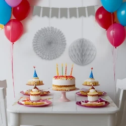 Silver Paper Decoration Set - 3pcs - 1