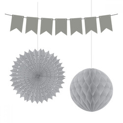 Silver Paper Decoration Set - 3pcs - 2