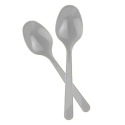 Silver Plastic Spoons - Kikajoy