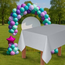 Silver Plastic Table Cover - 