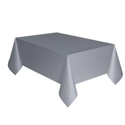 Silver Plastic Table Cover - 2