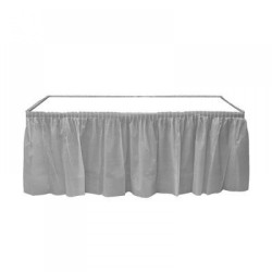 Silver Plastic Table Skirt - 2