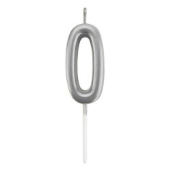 Çin Üretim - Silver Stick Numeral Candles 7cm No: 0