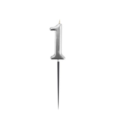 Silver Stick Numeral Candles No: 1