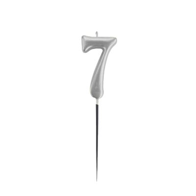 Silver Stick Numeral Candles No: 7