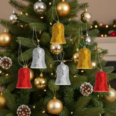 Simli Çan Ağaç Süsü 6lı - 1