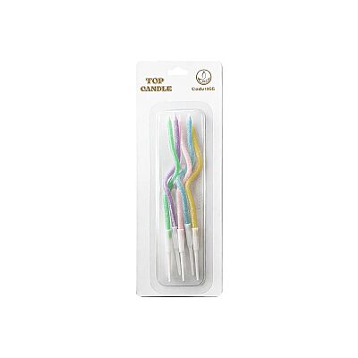 Simli Makaron Karışık Renk Spiral Pasta Mumu - 2
