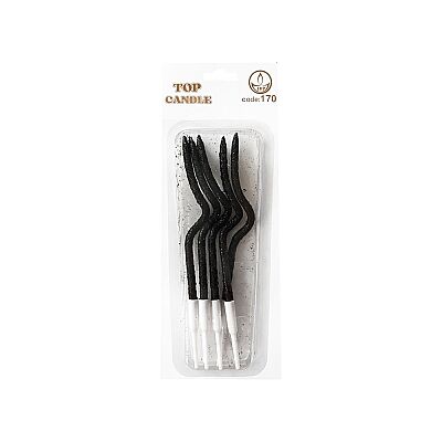 Siyah Simli Kıvrımlı Doğum Günü Pasta Mumu - 2