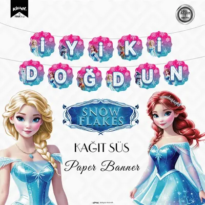 Snowflakes İyi ki Doğdun Harf Afiş - 1
