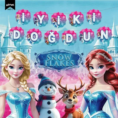 Snowflakes İyi ki Doğdun Harf Afiş - 2