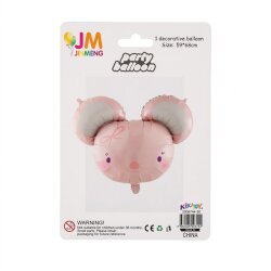Soft Pink Mouse Face Foil Balloon - 2