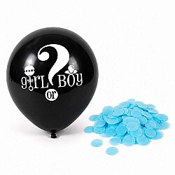 Soru İşareti Baskılı Mavi Cinsiyet Balonu Seti 24