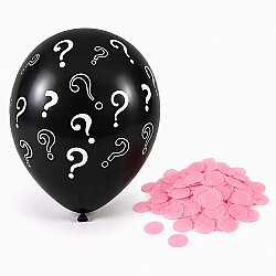 Soru İşaretleri Baskılı Pembe Cinsiyet Balonu Seti 24