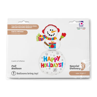 Special Delivery Holiday Snowman Grabo Folyo Balon 154 cm - 2