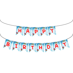 Super Wings Happy Birthday Paper Letter Banner - Thumbnail