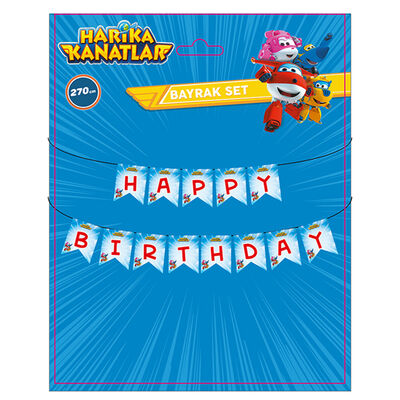 Super Wings Happy Birthday Paper Letter Banner