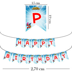 Super Wings Happy Birthday Paper Letter Banner - Thumbnail