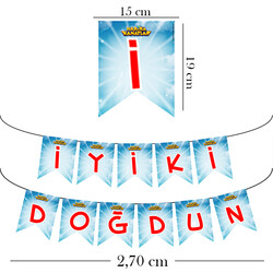 Super Wings İyi Ki Doğdun Paper Letter Banner - Thumbnail