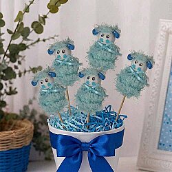 Tassel Lamb Stick Decorations – Set of 5 - Kikajoy