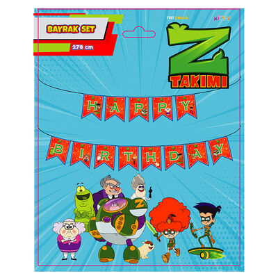 Team Z Paper Happy Birthday Letter Banner