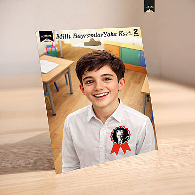 Turkish Flag and Ataturk Rosette Ribbon Badge - 2