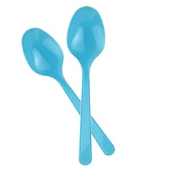 Turquoise Plastic Spoons - Kikajoy
