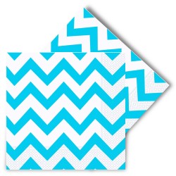 Zigzag Turquoise Paper Napkins - Kikajoy