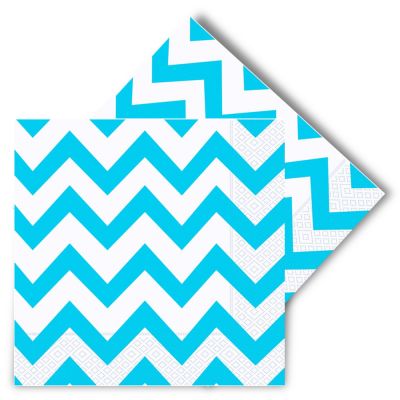 Zigzag Turquoise Paper Napkins - 1