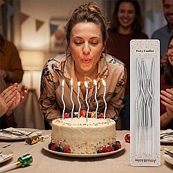 Twisty Birthday Candle - Metallic Silver - 1