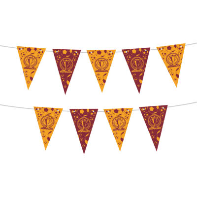 Champion Sarı Kırmızı Üçgen Flama Süsleme Seti - 3