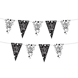 Champion Siyah Beyaz Üçgen Flama Süsleme Seti - Kikajoy (1)