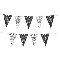 Champion Siyah Beyaz Üçgen Flama Süsleme Seti - 3