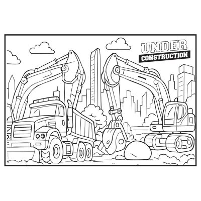 Under Construction Coloring Placemat - 3