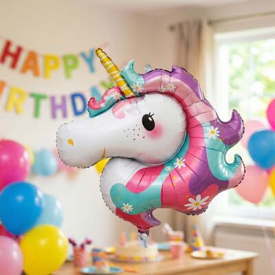 Unicorn Figürlü Büyük Boy Folyo Balon - 1
