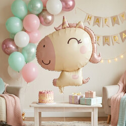 Sevimli Pastel Unicorn Figürlü Folyo Balon - 1