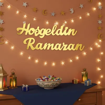 Varaklı Kaligrafik Yazı -Hoşgeldin Ramazan- - 1