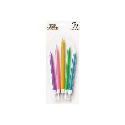 Vibrant Multi-Colored Cake Candle Set - 2
