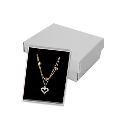 White Cotton-Filled Necklace Box - 1