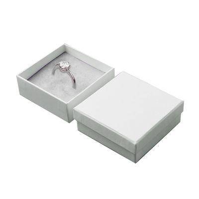White Cotton-Filled Ring Box - 1